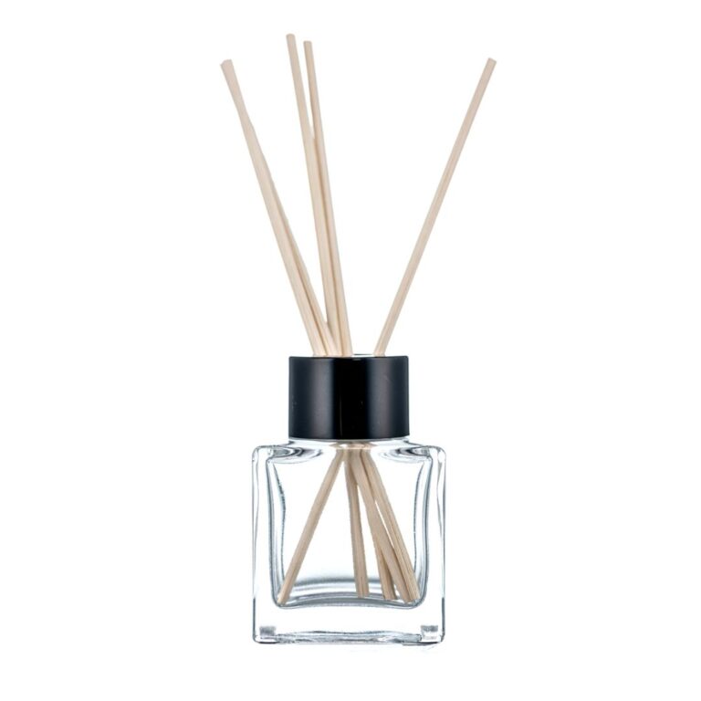 Square Diffuser Bottle 50ml Clear + Black Lid – Holistic Emporium