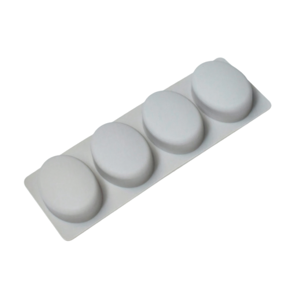 4 Cavity Silicone Oval Mould