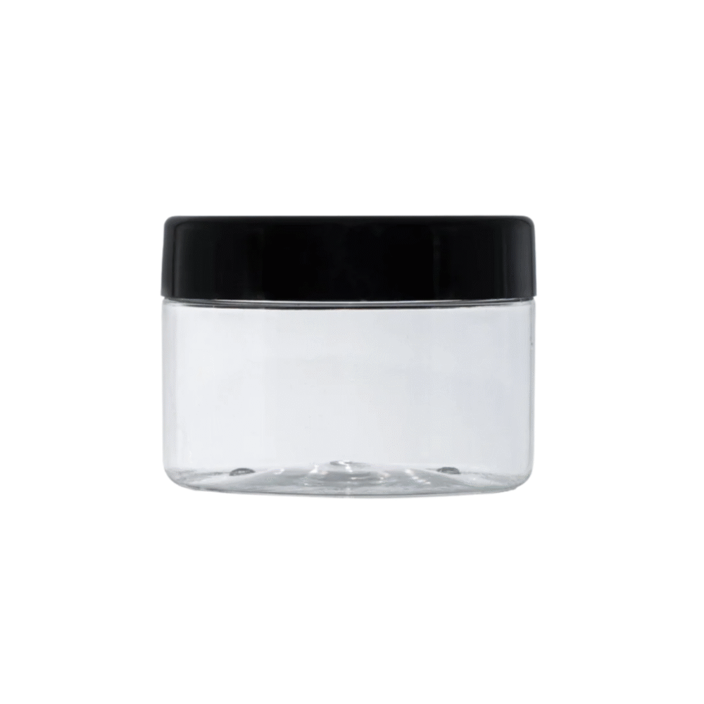 250ml PET Jar Clear - with Black Lid