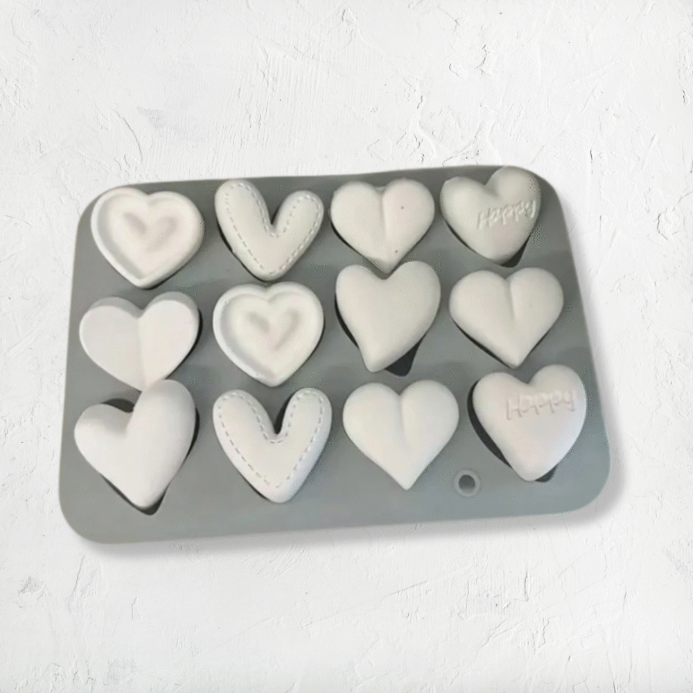 Heart-Shaped Silicone Mold – 12-Cavity