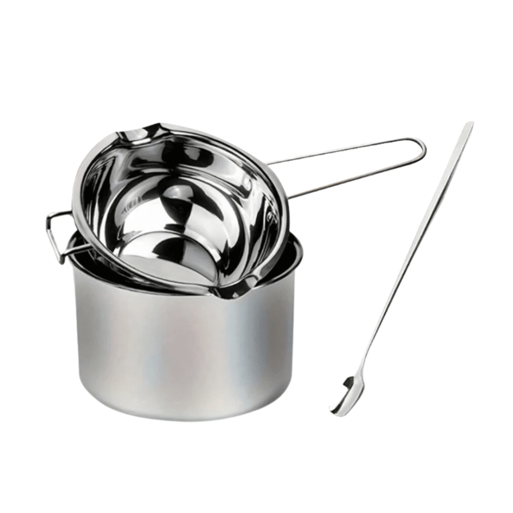 3-Piece Stainless Steel Double Boiler Pot Set & Stirring Spoon