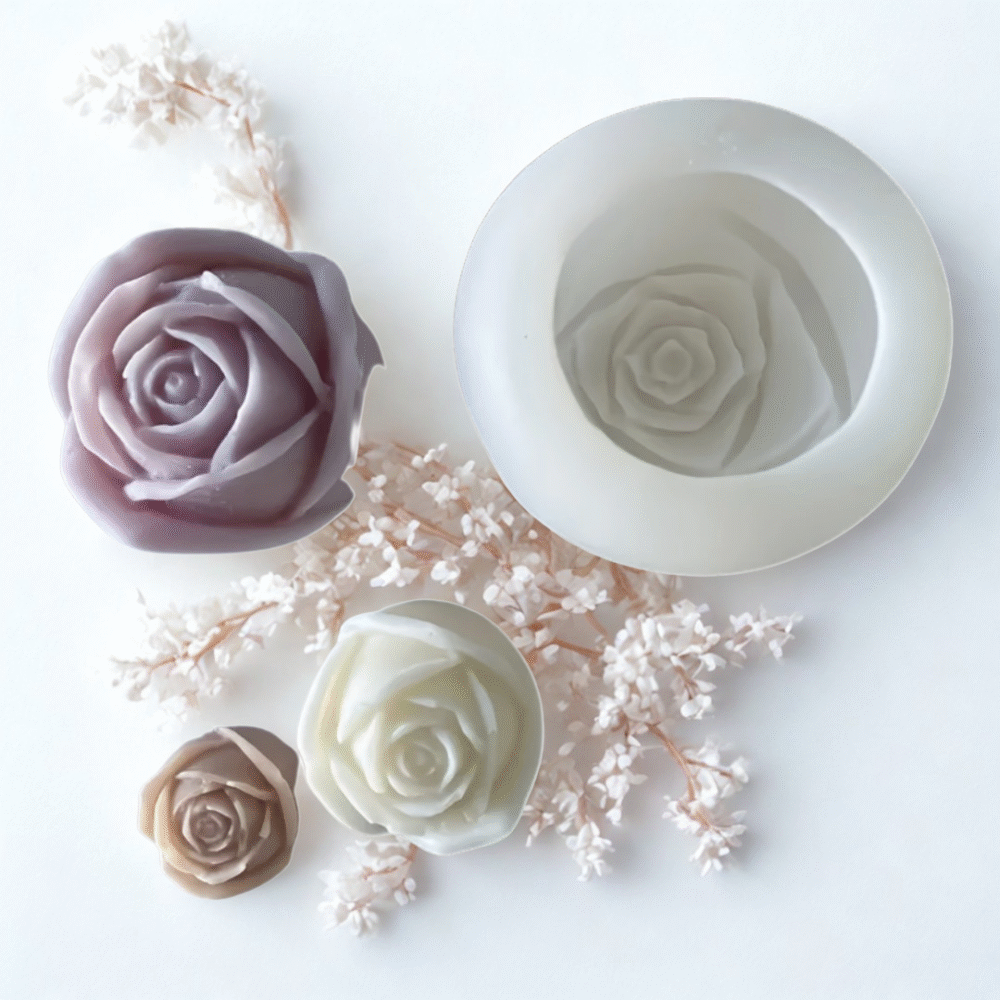 Rose Shaped Candle or Soap Mold