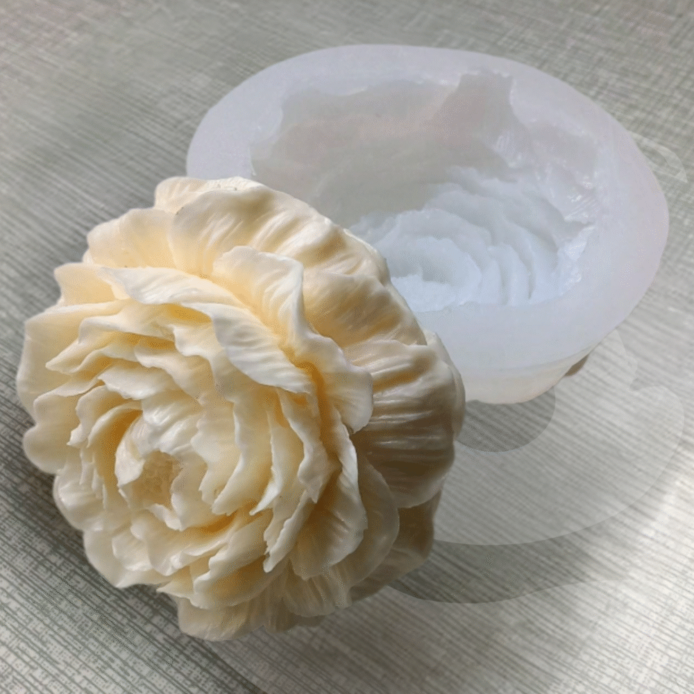 Peony Shaped Candle or Soap Mold