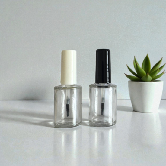 15ml Empty Nail Polish Bottle with Brush – Clear Glass