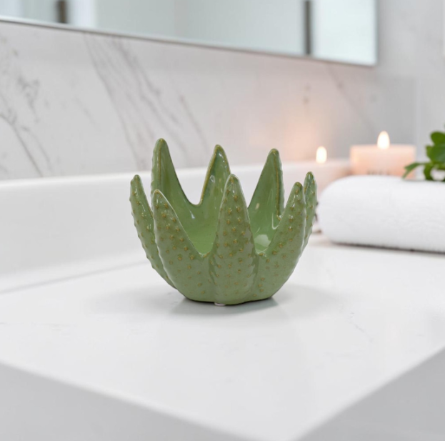 Aloe Green Candle Holder