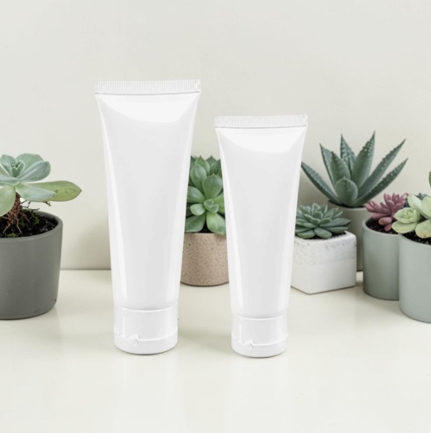 White Refillable Cosmetic Lotion Tube